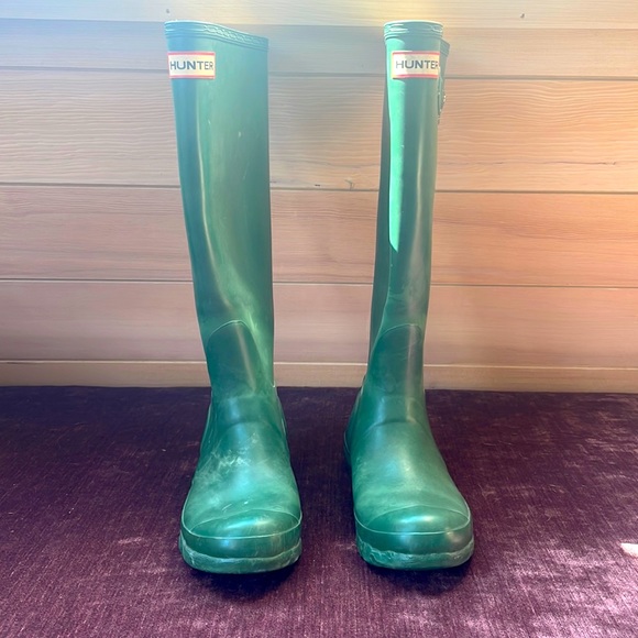 Hunter Original Tall Rain Boot, Green, 37 - Picture 2 of 9